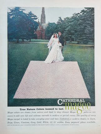 Cathedral by Magee Carpets and Rugs Ad 1958 –True Nature Colors loomed to last