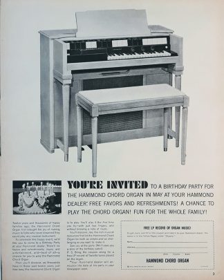 Hammond Chord Organ 1962 Ad You’re Invited
