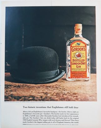 GORDON’s Distilled London Dry Gin 1962 Ad – Two historic inventions…