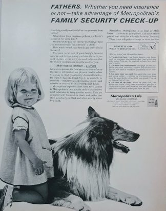 Metropolitan Life Insurance Company 1962 Ad – Family Security Check Up