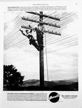 Barrett Allied Chemical & Dye Corporation 1947 Ad – Your Message Travels…