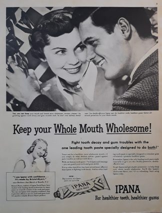 IPANA Tooth Paste Ad 1950 – Barbara Ann March