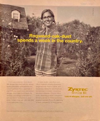 ZYRTEC 1999 Advertisement – Rageweed-oak-dust…