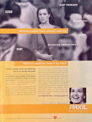 PAXIL 2001 Advertisement – Chronic Anxiety