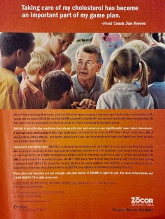 Zocor 2001 Advertisement with Coach Dan Reeves