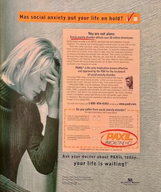 PAXIL 1999 Advertisement – Has Social Anxiety put your Life on Hold?
