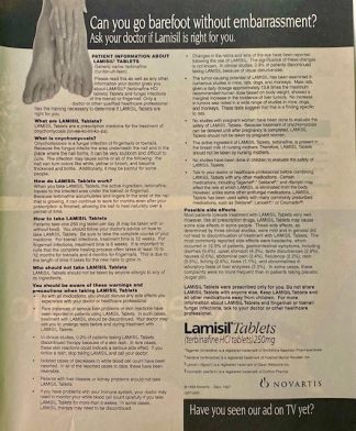 Lamisil Tablet 1998 Advertisement – Information Page Only