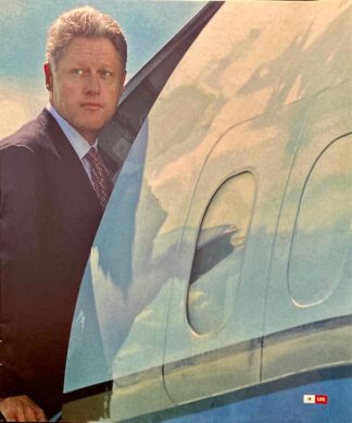 Bill Clinton 1998 Boarding Plane - Magazine Print Photo