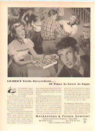 Licorice Products 1952 Ad - MacAndrews & Forbes Company