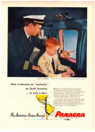 Panagra Airlines 1952 Ad - An Authority on South America