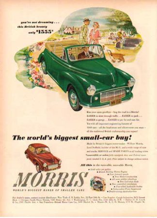 Morris 1949 Car Ad - British Morris Convertible