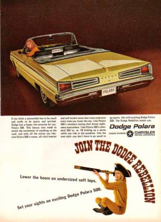 Dodge 1966 Car Ad - Dodge Polara Convertible  - Gold