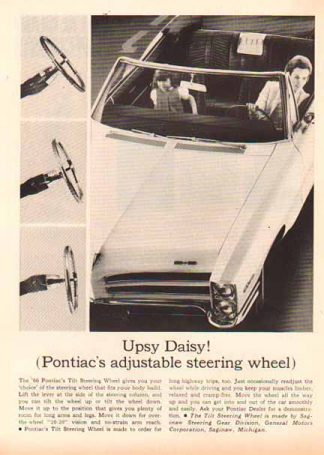 Pontiac 1966 Car Ad - Tilt Steering Feature -  General Motors