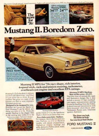 Ford 1976 Car Ad - Mustang II - Yellow