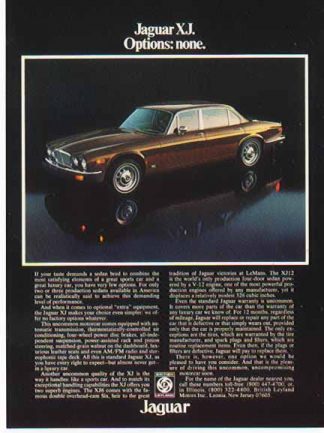 Jaguar 1977 Car Ad - Dark Brown XJ / British Leyland