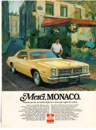 Dodge 1976 Car Ad - Dodge Monaco / 2 tone Yellow