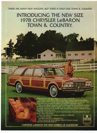 Chrysler 1978 Car Ad - Le Baron Town & Country / Red with side panels