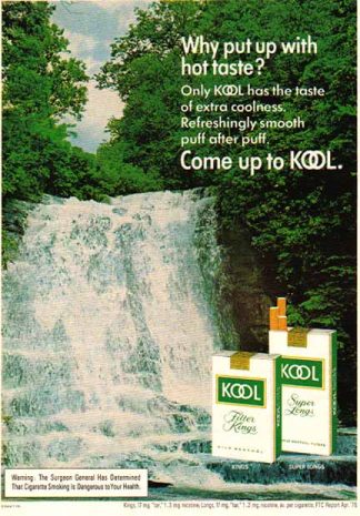 Kool 1976 Cigarettes Ad - Come Up To Kool - Waterfall