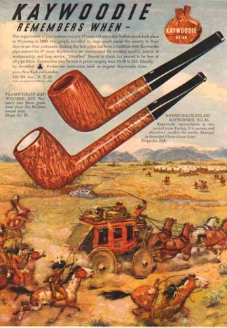 Kaywoodie Pipe 1948 Ad - Stage Coach