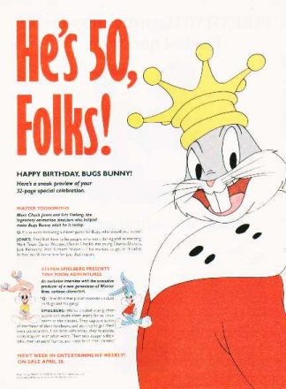 Bugs Bunny 1990 Warner Brothers 50th Birthday Celebration Ad.
