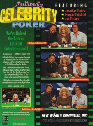 Joe Piscopo, Morgan Fairchild & Jonathan Frakes for 1995 Celebrity Poker CD ROM Ad