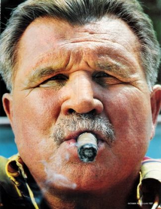 Mike Ditka 1999 Close Up Article Photo of his Face with Cigar in Mouth