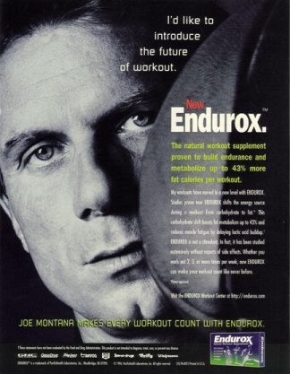 Joe Montana 1997 Endurox Supplement Ad NFL Quarterback