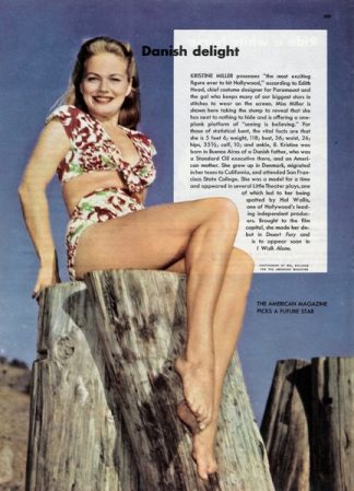 Kristine. Miller 1948 Future Star Article  Mal Bulloch Photo