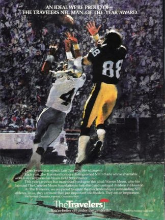 Lynn Swann of the Pittsburgh Steelers 1990 Travelers Insurance Ad