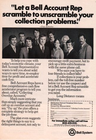 Fran Tarkenton Vikings NFL Team Quarterback for 1976 Bell Systems Telephones Ad