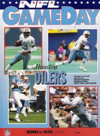 Game Day Program Cover from November 21, 1993 Browns vs. Oilers