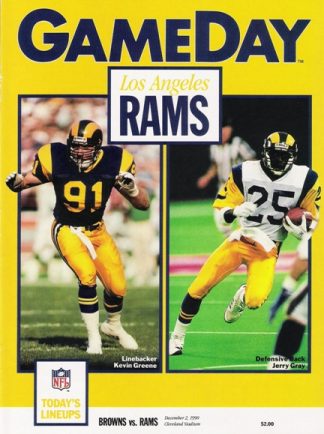 Game Day Program Cover from December 2, 1990 Browns vs. Rams