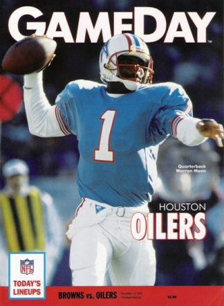 Game Day Program Cover from December 15, 1991 Browns vs. Oilers
