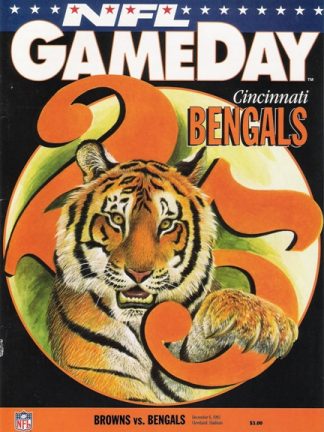 Game Day Program Cover from November 15, 1992 Browns vs. Bengals