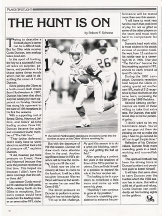 Curtis Duncan Houston Oilers 1992 Article The Hunt Is On