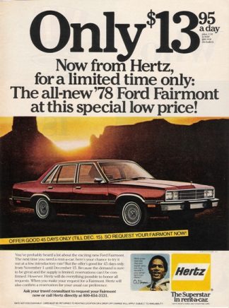 O. J. Simpson 1976 Hertz Ad 1978 Ford Fairmont