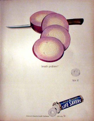 Life Savers 1962 Pep O Mint Ad - breath problem?