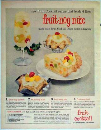 Knox Gelatin 1957 Holiday Ad - Fruit-Nog Mix Recipe Ideas