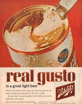 Schlitz 1962 Beer Ad - Real Gusto
