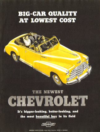 Chevrolet Convertible 1947 Ad