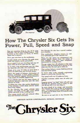 Chrysler Six 1924 Car Ad - The Imperial