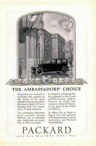 Packard 1925 Car Ad - The Ambassador's Choice