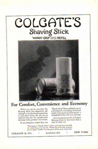 Colgate Shaving Stick 1924 Ad - Handy Grip and Refill