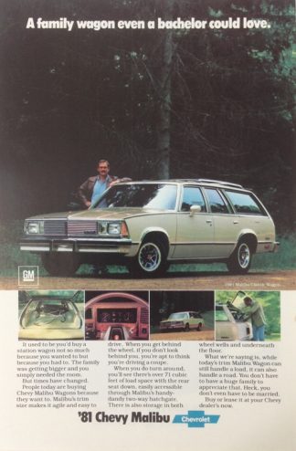 Chevrolet Chevy Malibu Classic Wagon 1980 Car Ad