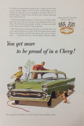 Chevrolet Bel-Air Sport Coupe 1957 Car Ad: Green