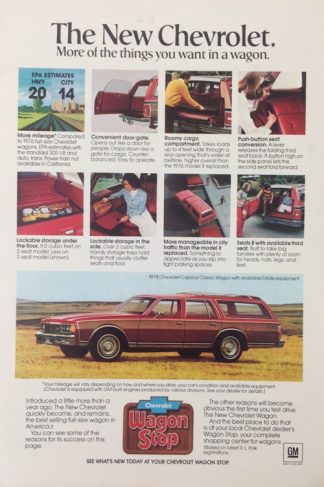 Chevrolet Caprice Classic Wagon 1978 Car Ad: Red with Features