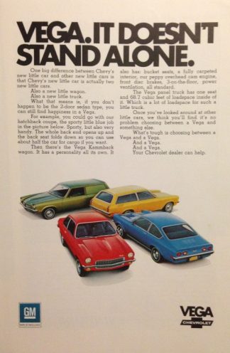 Chevrolet Vega 1971 Cars Ad: It Doesn't Stand Alone.
