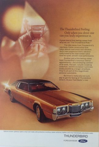 Ford Thunderbird 2 Door 1972 Car Ad Gold with Features