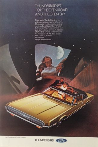 Ford Thunderbird 2 Door Landau 1969 Car Ad Gold with Features