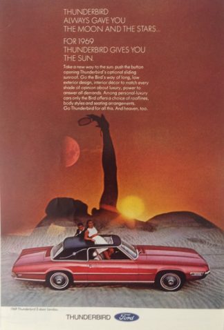Ford Thunderbird 2 Door Landau 1969 Car Ad Red with Features